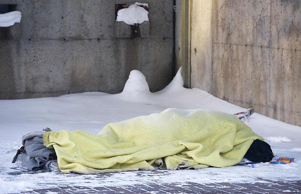 Homeless in the snow