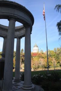 Monument and State Capitol at Memorial Park