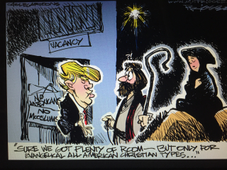 No room at the inn cartoon 1. 